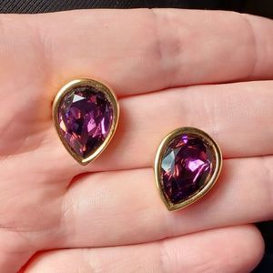 Swarovski signed SAL purple earrings